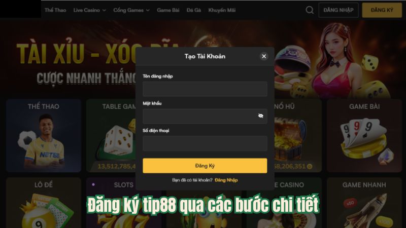 Hướng dẫn chi tiết các bước đăng ký tip88 và những lưu ý khi đăng ký 3 Đăng ký tip88 qua các bước chi tiết